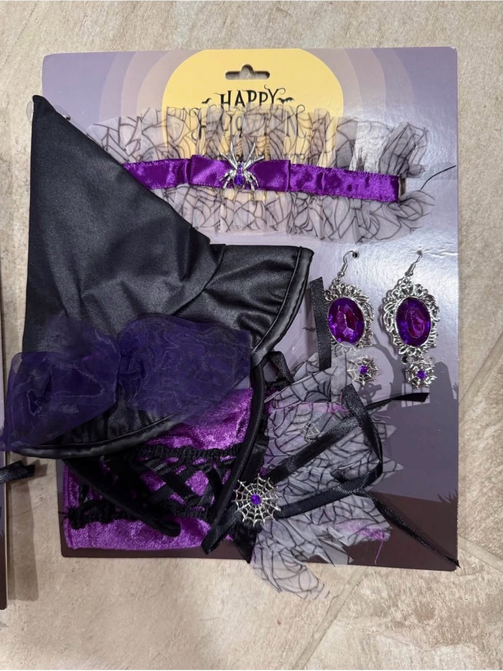 Witch Costume Accessory Set - Purple and Black